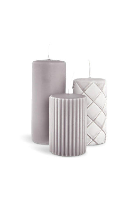 Set of 3 Gray Candles