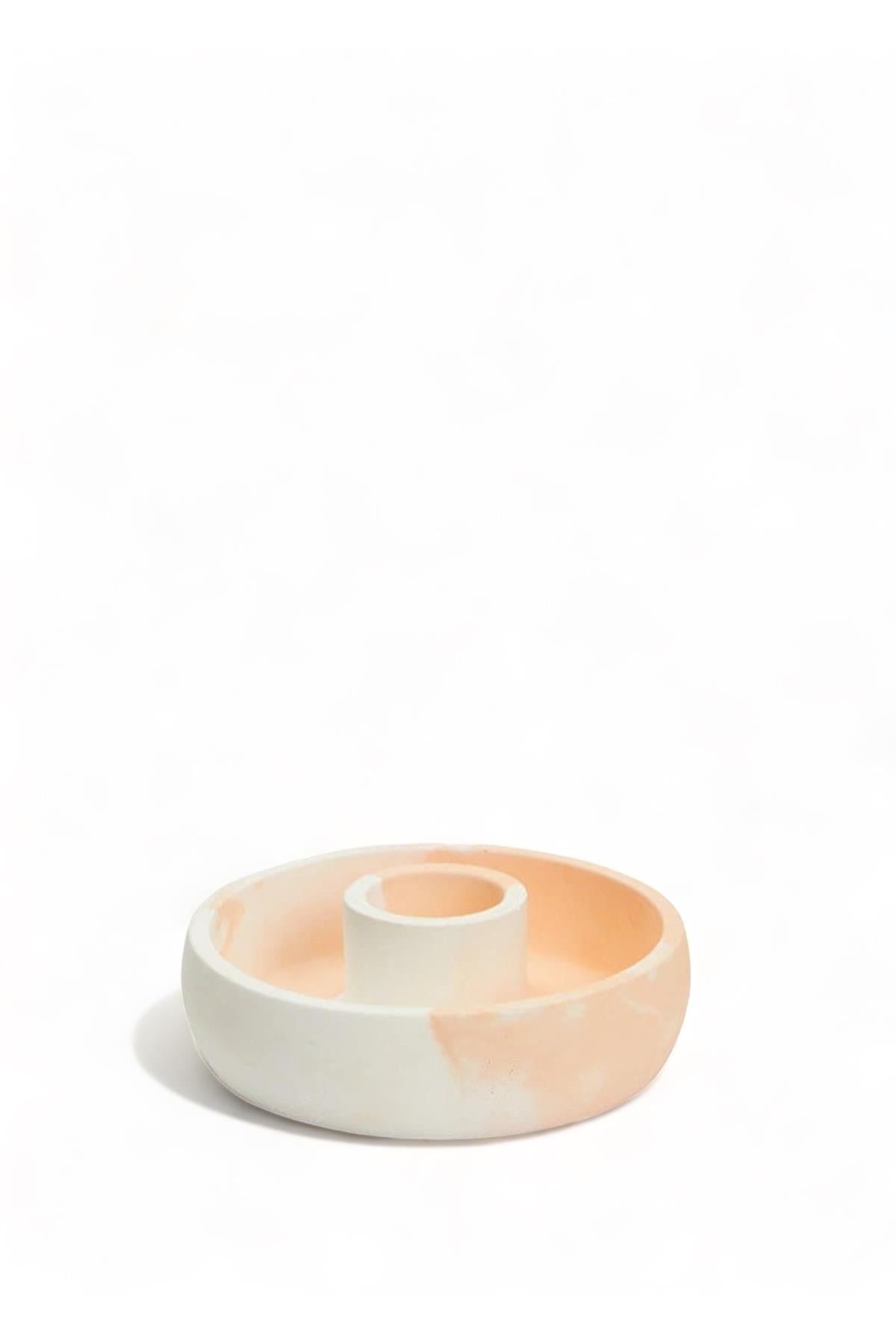 Concrete Palo Santo Incense Burner Orange White