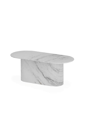 White Twill Marble Dining Table