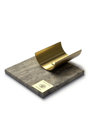 Bosphorus Brass Travertine Incense Burner