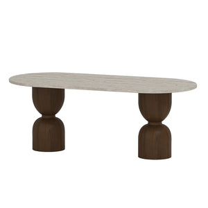 Femme XL Travertine Dining Table