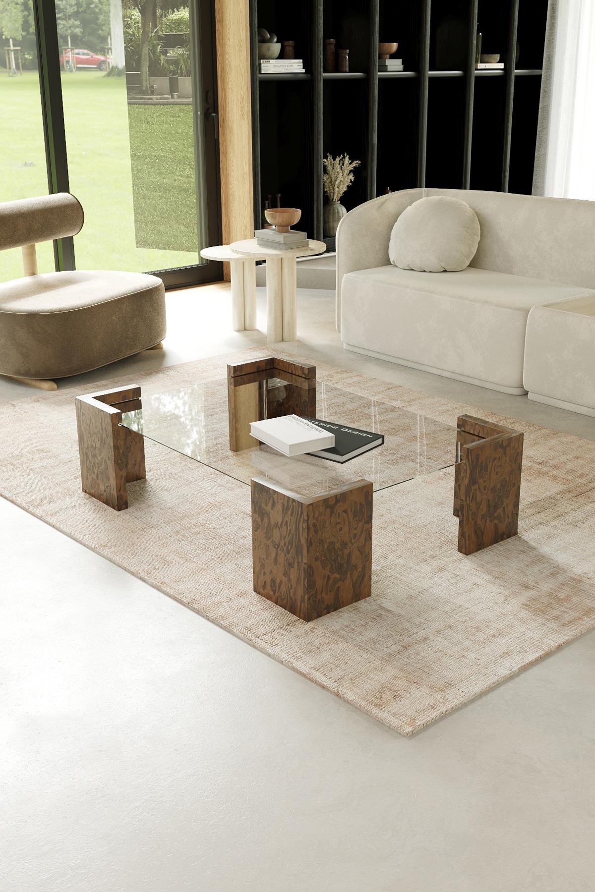 Frame Wooden Coffee Table