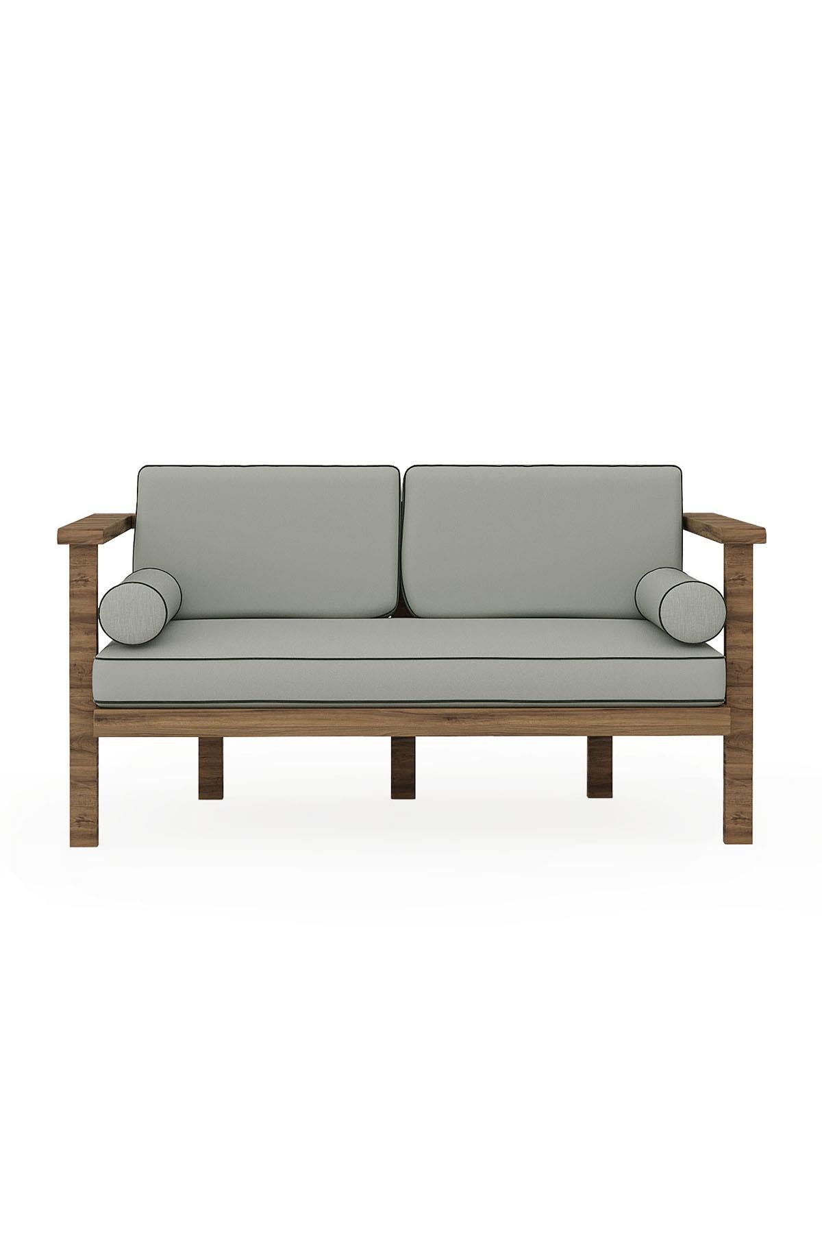 Harmony Iroko Wooden Two Seater Sofa