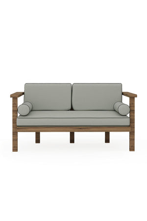 Harmony Iroko Wooden Two Seater Sofa