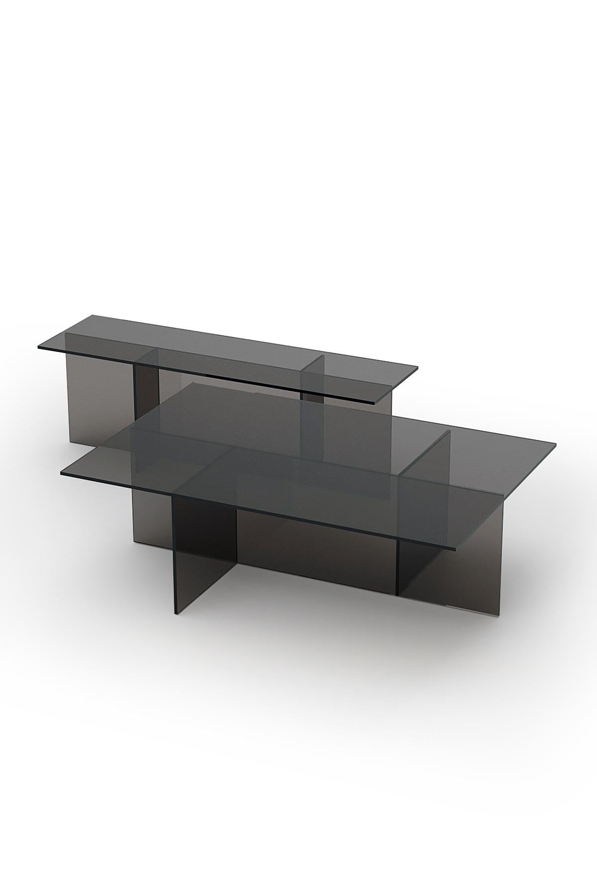 Double Smoked Medium Glass Coffee Table