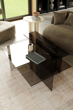 Double Smoked Medium Glass Coffee Table