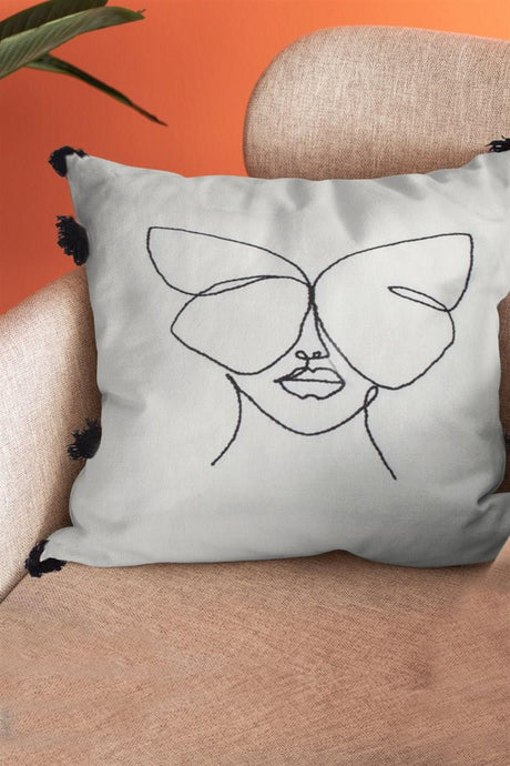 Throw Pillow Case with Female Figure