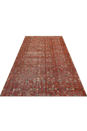 Dark Red Patterned Vintage Carpet