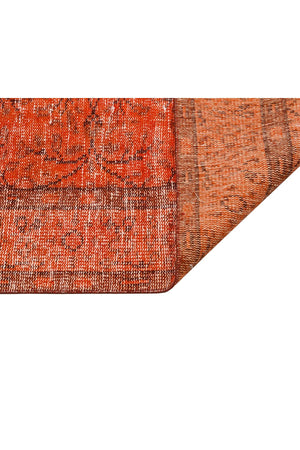 Dark Orange Patterned Woven Carpet