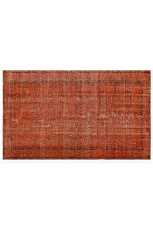 Dark Orange Patterned Woven Carpet