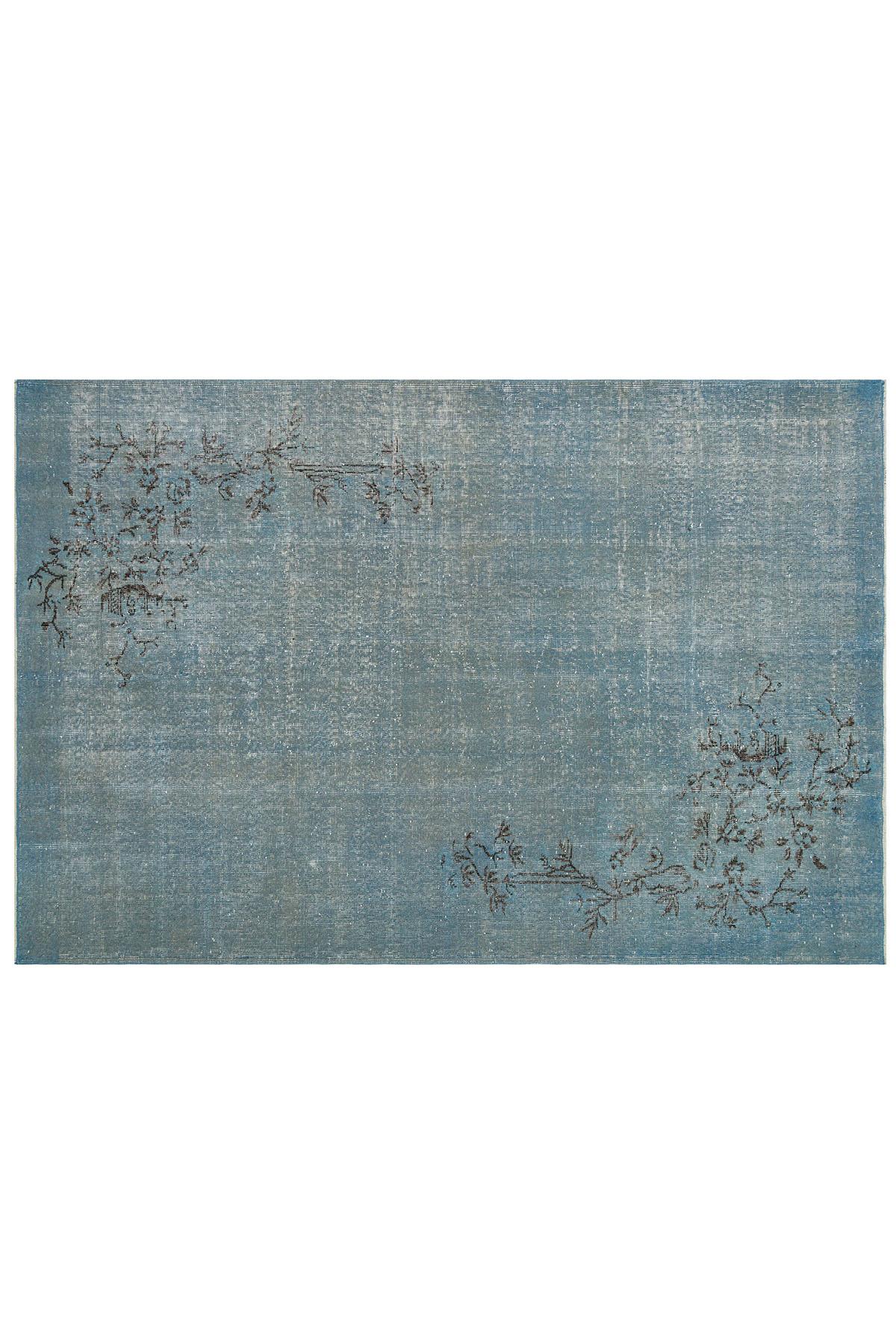 Blue Patterned Woven Carpet