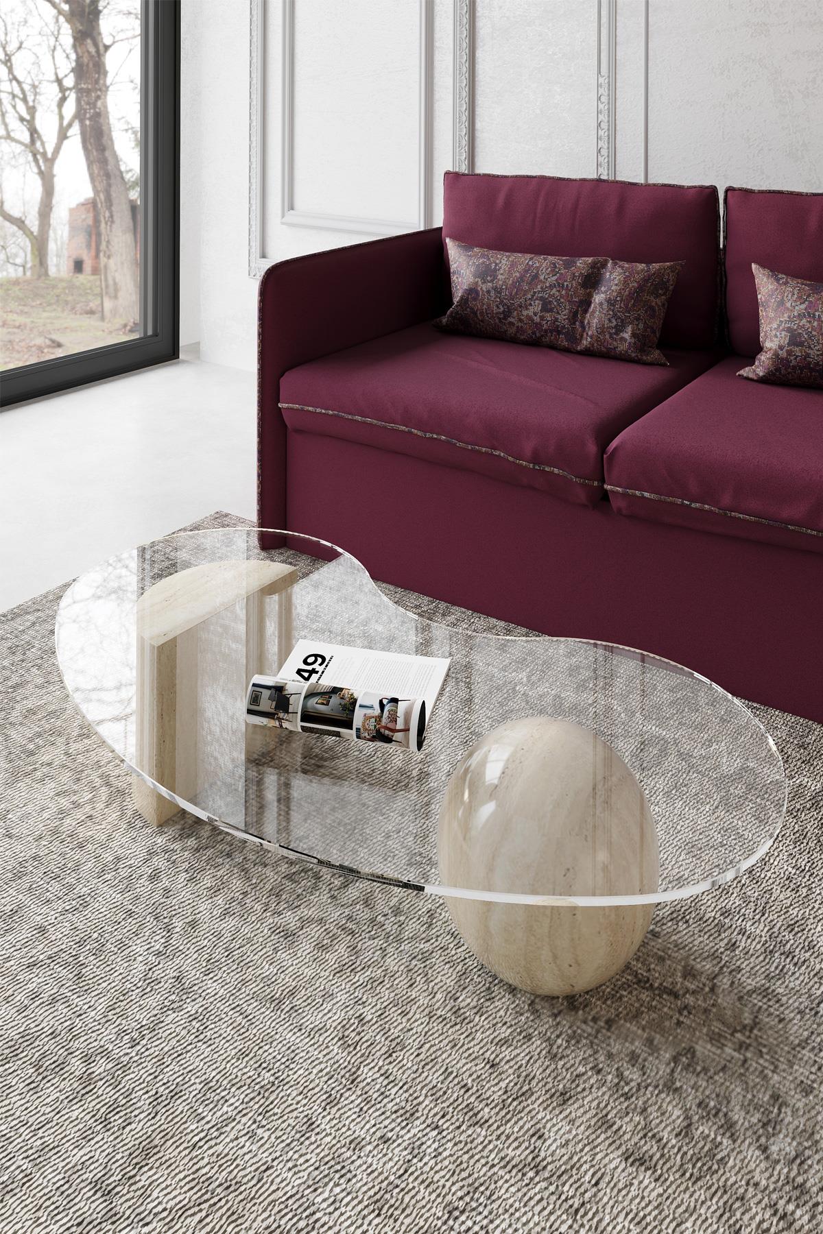 Medusa Travertine Coffee Table