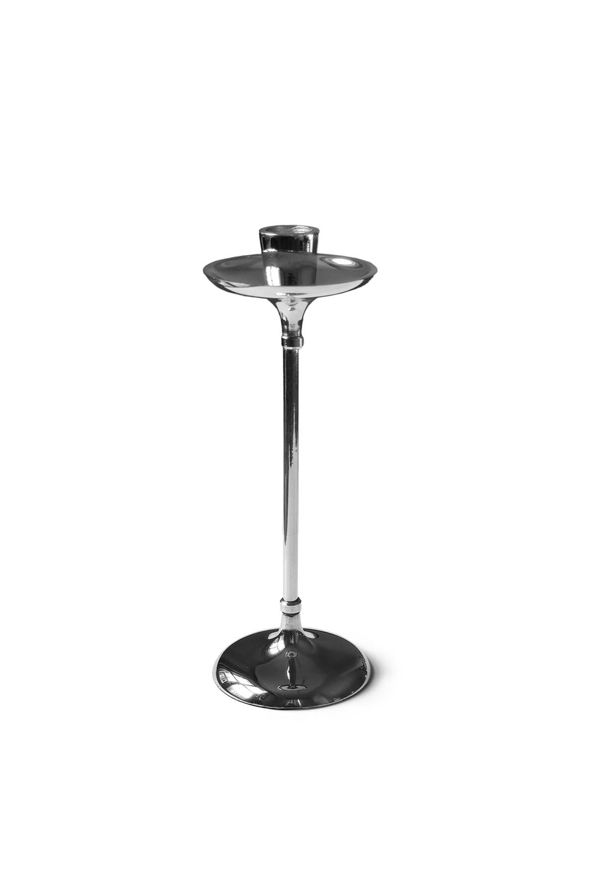 Metal Candlestick Silver Color 24 cm