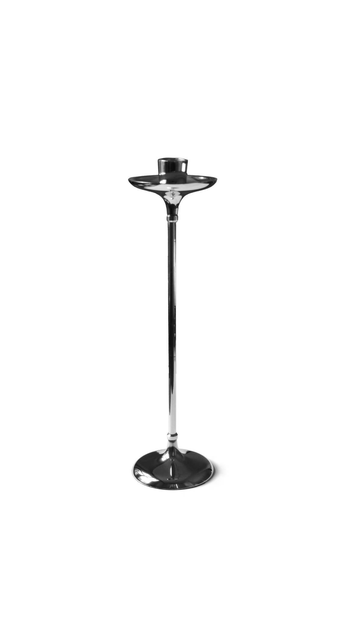 Metal Candlestick Silver Color 32 cm