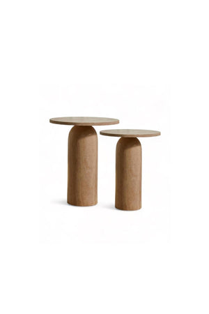 Monet Travertine Double Side Table