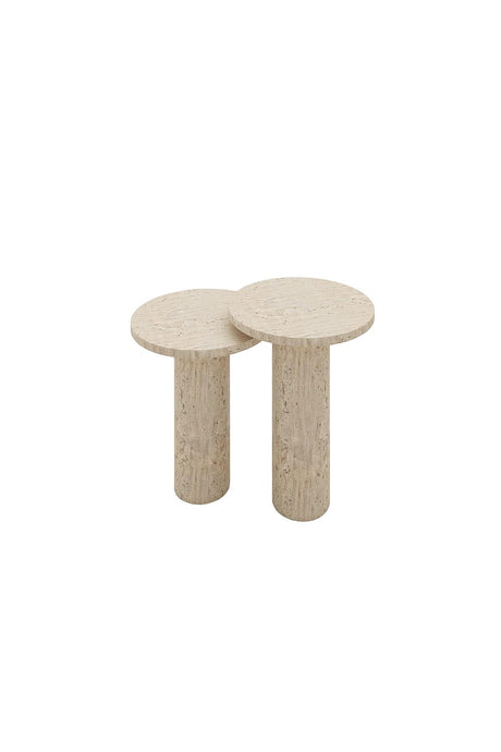 Monet Travertine Double Side Table