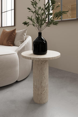 Monet Travertine Small Side Table