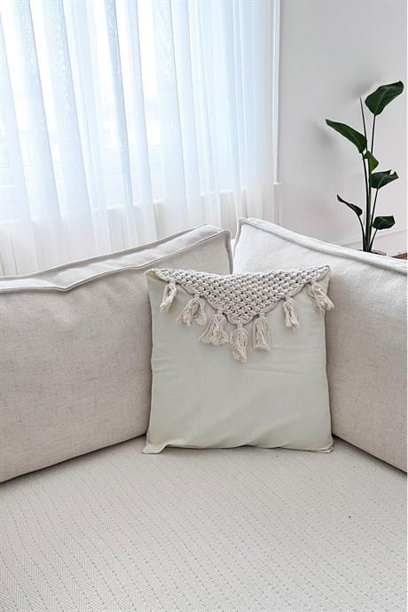 Knitted Tassel Throw Pillow Cover