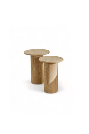 Pinot Travertine Double Side Table