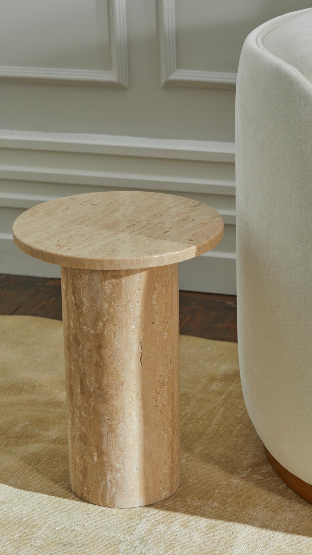 Pinot Travertine Small Size Side Table