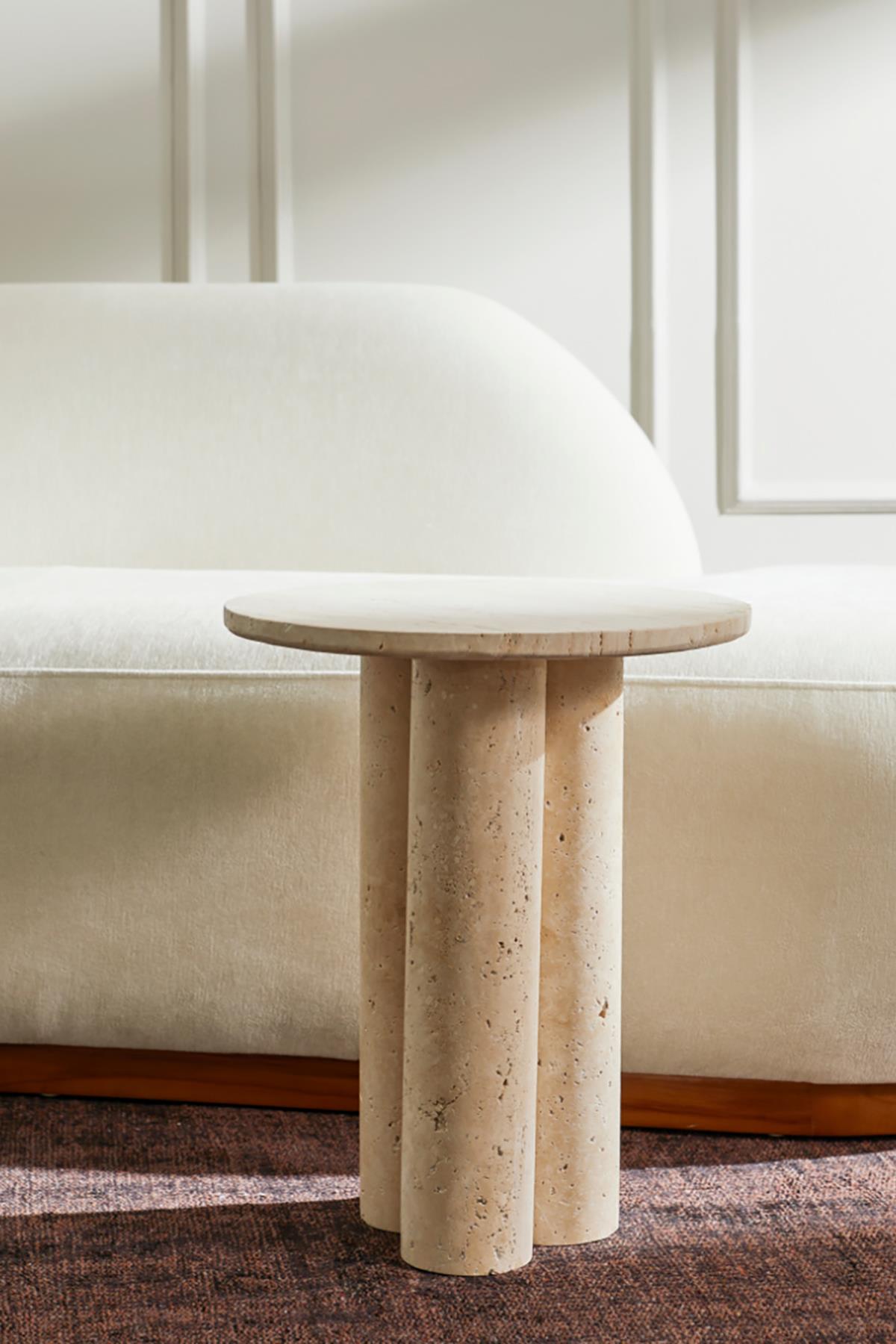 Porto Travertine Side Table