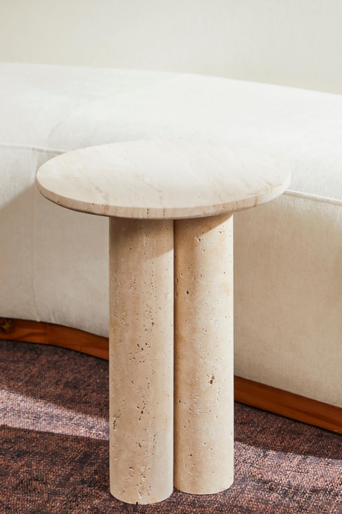 Porto Travertine Side Table