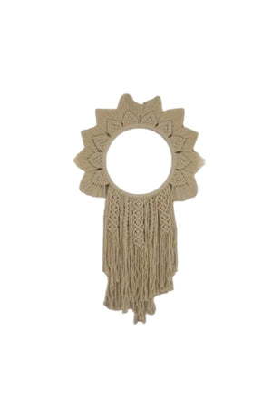 Fringed Macrame Mirror