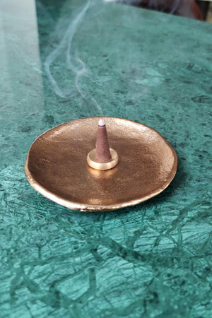 Ceramic Gold Conical Incense Burner