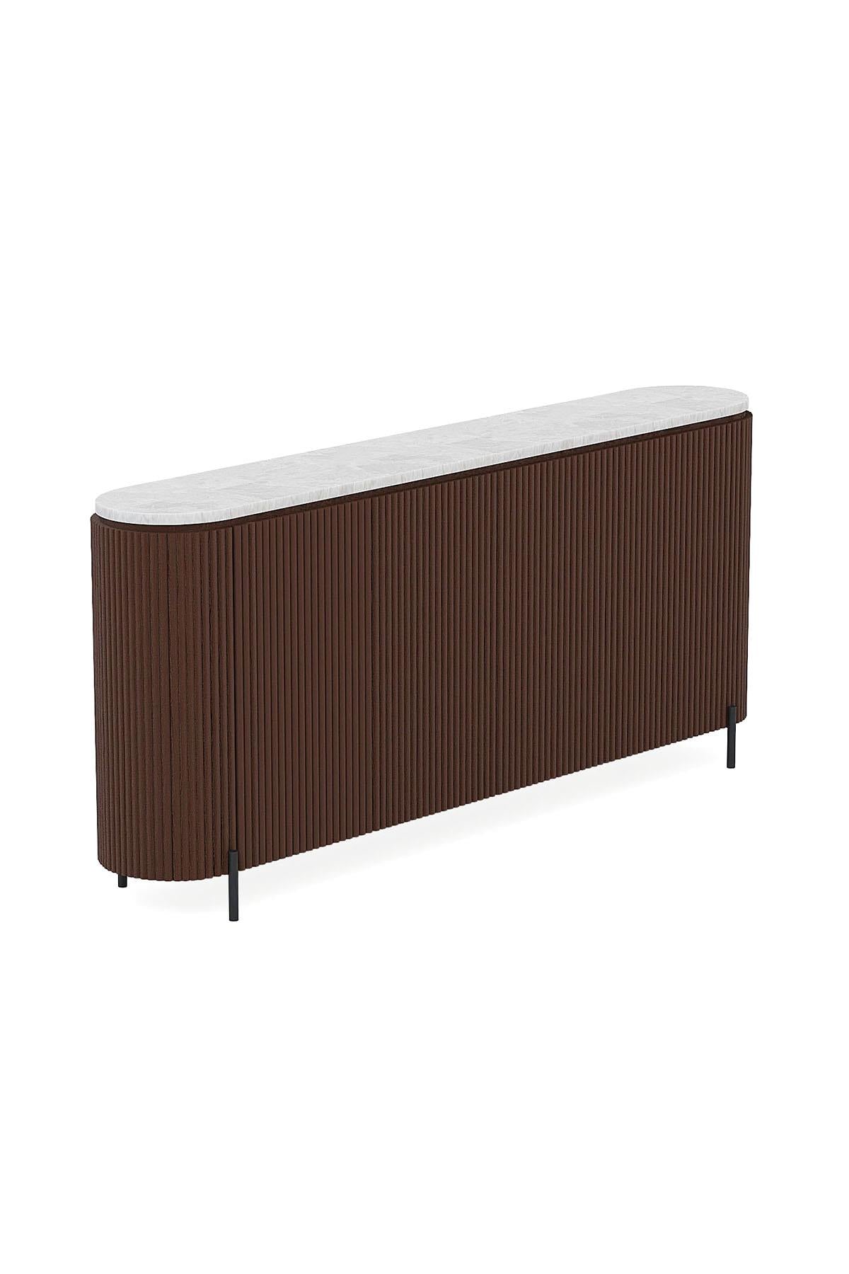 Signature Corrugated Wood Console