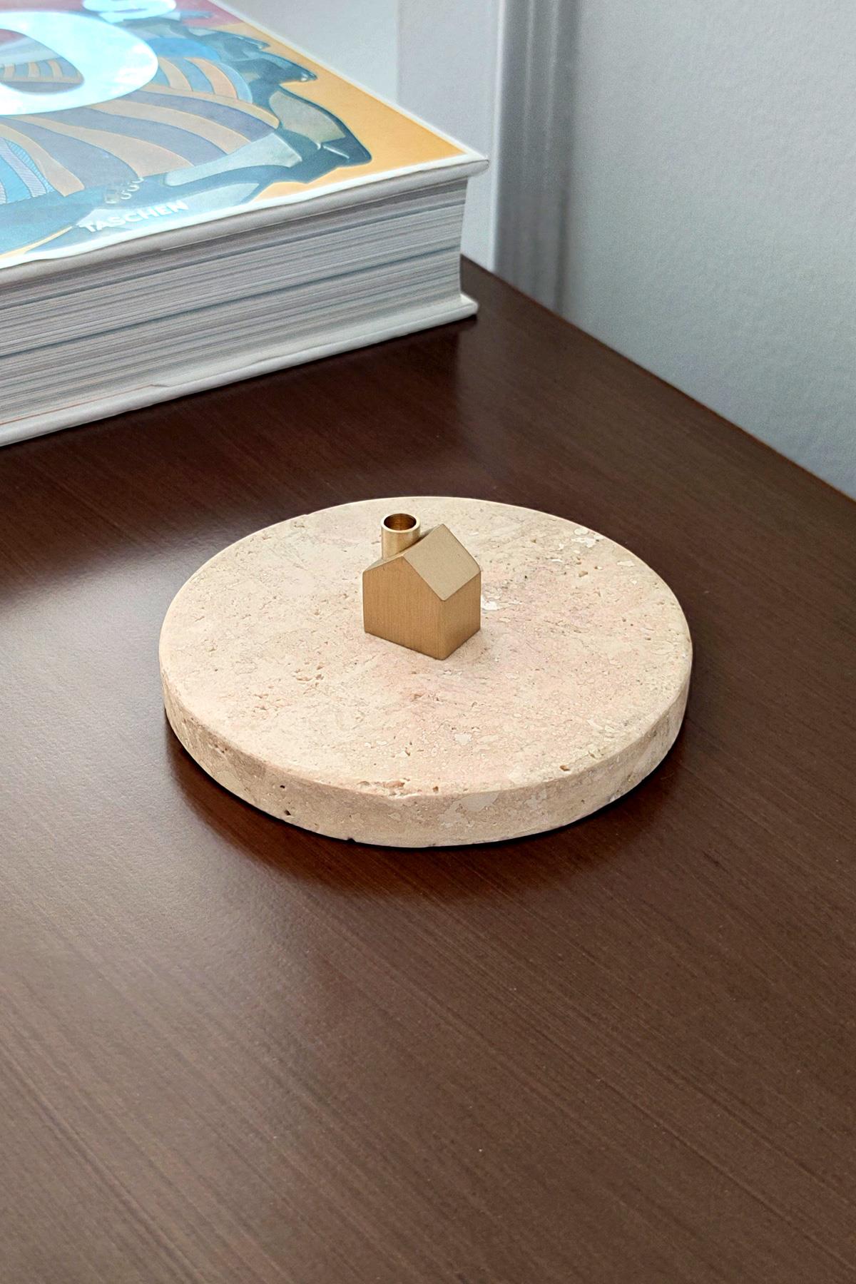 Travertine New Home Incense Burner