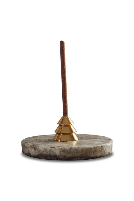 Travertine Tree Brass Stick Incense Burner