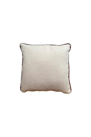 White Teddy Throw Pillow with Orange Piping