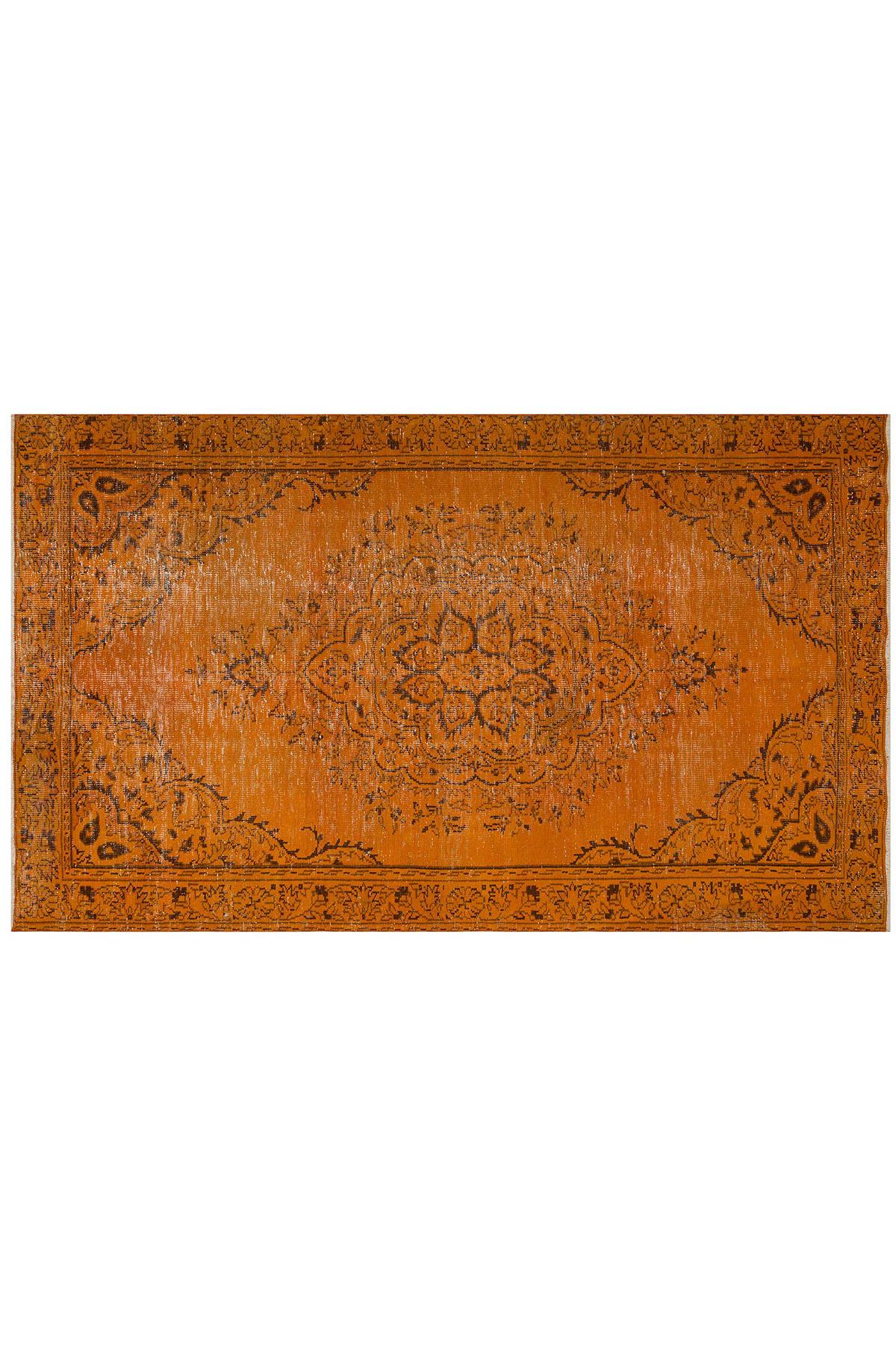 Orange Patterned Woven Carpet